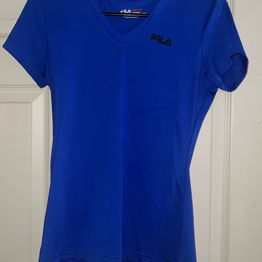 Fila Blue Fitted Crew Neck Short Sleeve Tee